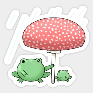 Cute Frog Hiding From The Rain Sticker